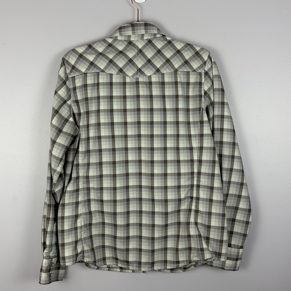 The North Face Cabincore Casual Plaid Long Sleeve Snap Front Shirt Large Grey - Picture 14 of 15